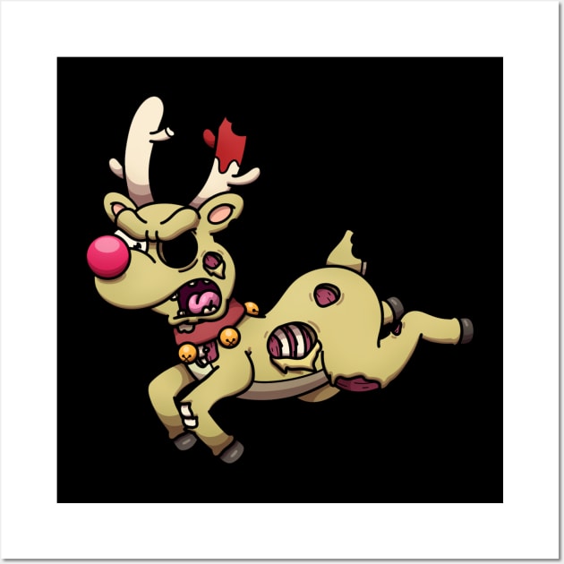 Zombie Christmas Reindeer Wall Art by TheMaskedTooner